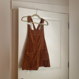 Burnt orange corduroy overalls